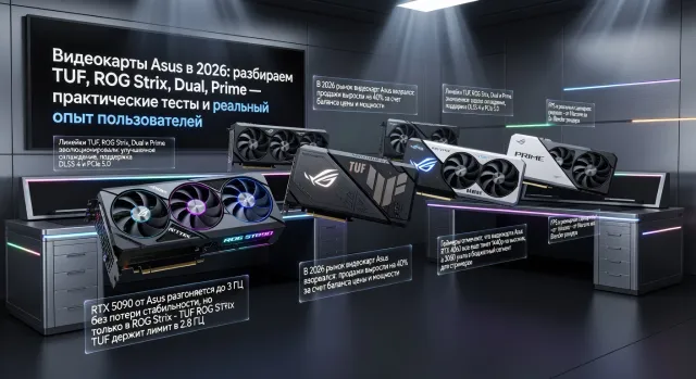 Видеокарты Asus в 2026: разбираем линейки TUF, ROG Strix, Dual, Prime — практические тесты и реальный опыт пользователей